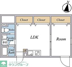 Stellar上高田 1LDKの間取図画像