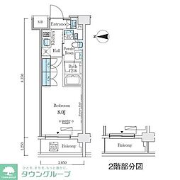 ウエリスアーバン中野坂上 1Kの間取図画像
