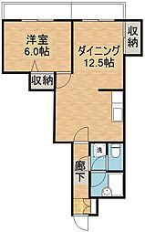 シャンテ3 1LDKの間取図画像