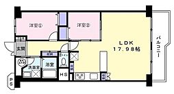 ソフトタウンニュー谷津遊園 2LDKの間取図画像