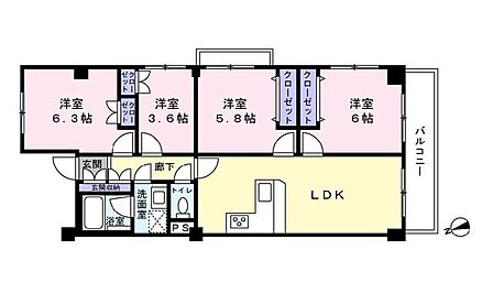 4LDK 間取り