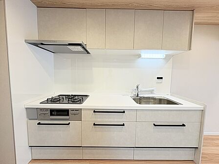 浄水器付です 吊り棚付きで収納力あり