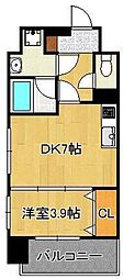 ルネッサンス21小倉東 1DKの間取図画像