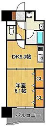 ニューシティアパートメンツ南小倉2 1DKの間取図画像