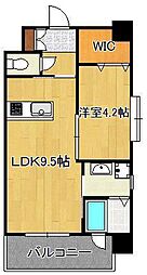 アクシオ三萩野 1LDKの間取図画像