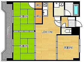 内山第20ビル  ｜ 福岡県北九州市小倉北区熊本2丁目（賃貸マンション3LDK・7階・58.32㎡） その2