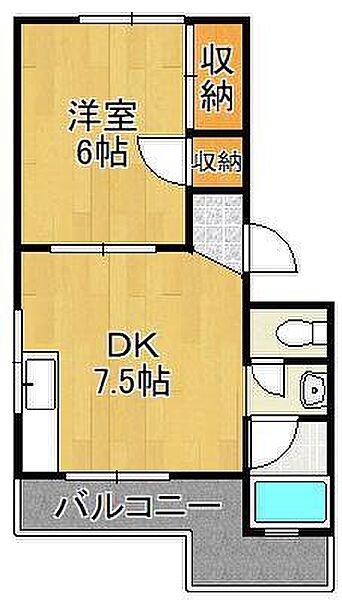 パークハイツ三萩野 ｜福岡県北九州市小倉北区片野1丁目(賃貸マンション1DK・2階・28.00㎡)の写真 その2