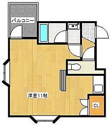 山口マンション ワンルームの間取図画像