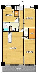 ウイングス三萩野 3LDKの間取図画像