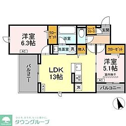 forutuna 203 2階2LDKの間取り