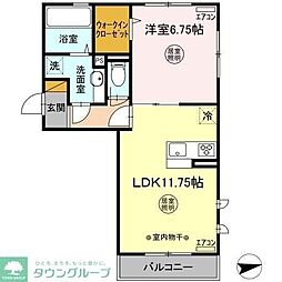 メゾン・ドゥ・ボネール 1階1LDKの間取り