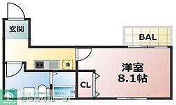 Ｅｓｔｒｅｌｌａ 2階1Kの間取り