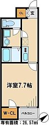 京成松戸線 松戸新田駅 徒歩5分の賃貸アパート 1階1Kの間取り