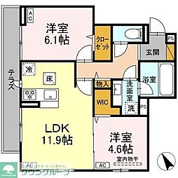 D-Raffine 3階2LDKの間取り