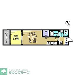 リラフォート津田沼 2階1LDKの間取り