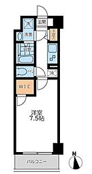 プライマル浦安 2階1Kの間取り
