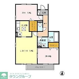ファインビューI 1階2LDKの間取り