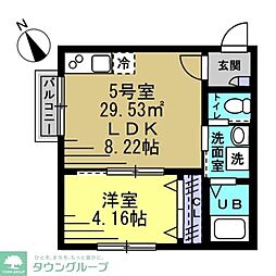 ＫＨ谷津 1階1LDKの間取り