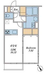 ウィンドテラスみどり台 1階1LDKの間取り