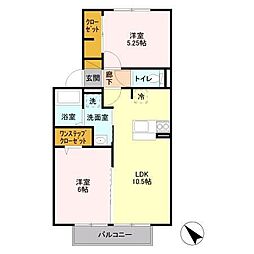 エクレール鷺沼 1階2LDKの間取り