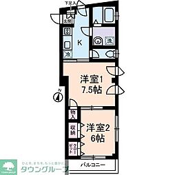 ロワジール 3階2Kの間取り