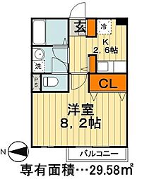 ブーローニュの森 1階1Kの間取り