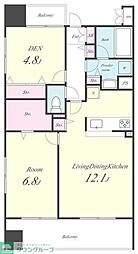 フェリシア 8階1SLDKの間取り