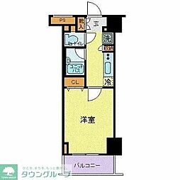 スカイコート新小岩 9階1Kの間取り