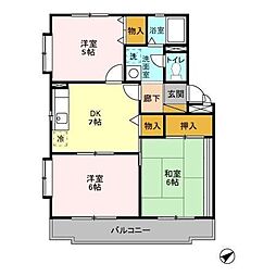 ドミトリー西船 2階3DKの間取り