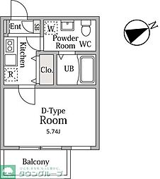 ラフィーナ―東船橋 2階1Kの間取り