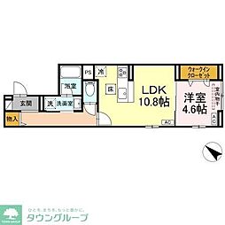 (仮称)D-ROOM南篠崎町 1LDKの間取図画像