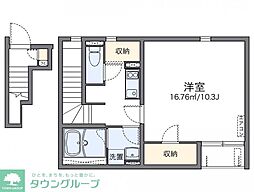 レオネクストアニマート 2階1Kの間取り