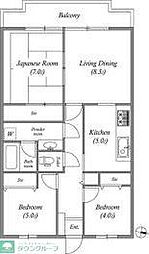 市川東レジデンス 5階3LDKの間取り