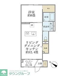 Ｇｒａｃｉｏｕｓ 105 1階1LDKの間取り