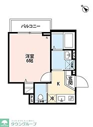 ルナネスト津田沼 1階1Kの間取り