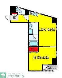 ソフィア・コート津田沼 5階1LDKの間取り