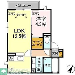 NK香取 2階1LDKの間取り