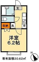 ロンベルク妙典 1階1Kの間取り