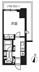 プライムメゾン千葉新町 6階1Kの間取り