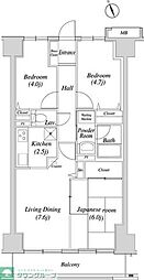 グレイスコート船橋 9階3LDKの間取り