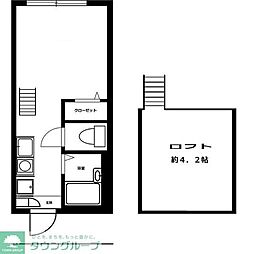 バーミープレイス小岩 2階ワンルームの間取り