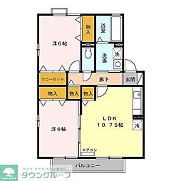 ロジュマン マエバラＦ 2階2LDKの間取り