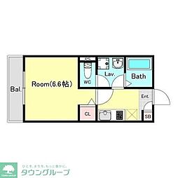 ジーメゾン松戸中和倉 3階1Kの間取り