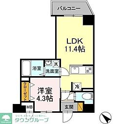 D-ROOM　NOBUTO 7階1LDKの間取り