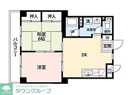 トータロー習志野ビル 3階2DKの間取り