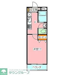 レキシントン 2階1Kの間取り