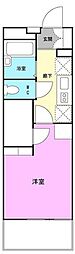 フローラ西船 2階1Kの間取り