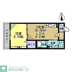 セミカ葛城 I 1LDKの間取図画像
