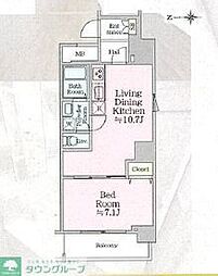 アイルグランデ浅草 1LDKの間取図画像