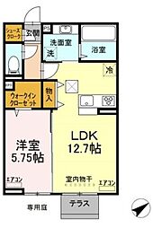 クレスト都賀 1LDKの間取図画像